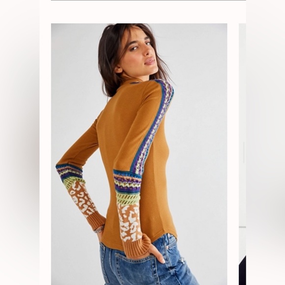 Free People Tops - NWOT Free People Sienna Switch It Up Cuff Thermal Top XL